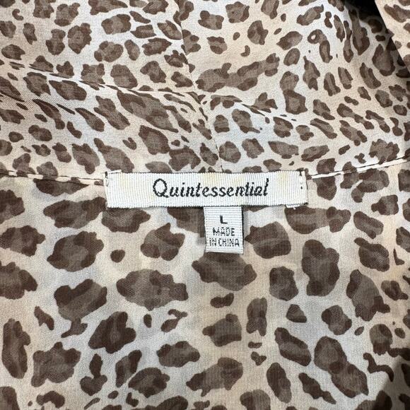 Quintessential Women's Leopard Print Semi-Sheer Retro Top - Large - Secretary - Picture 5 of 7